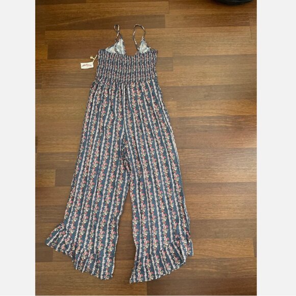 Jessica Simpson Floral Pant Ruffle Jumpsuit Womens Size L - Picture 6 of 7